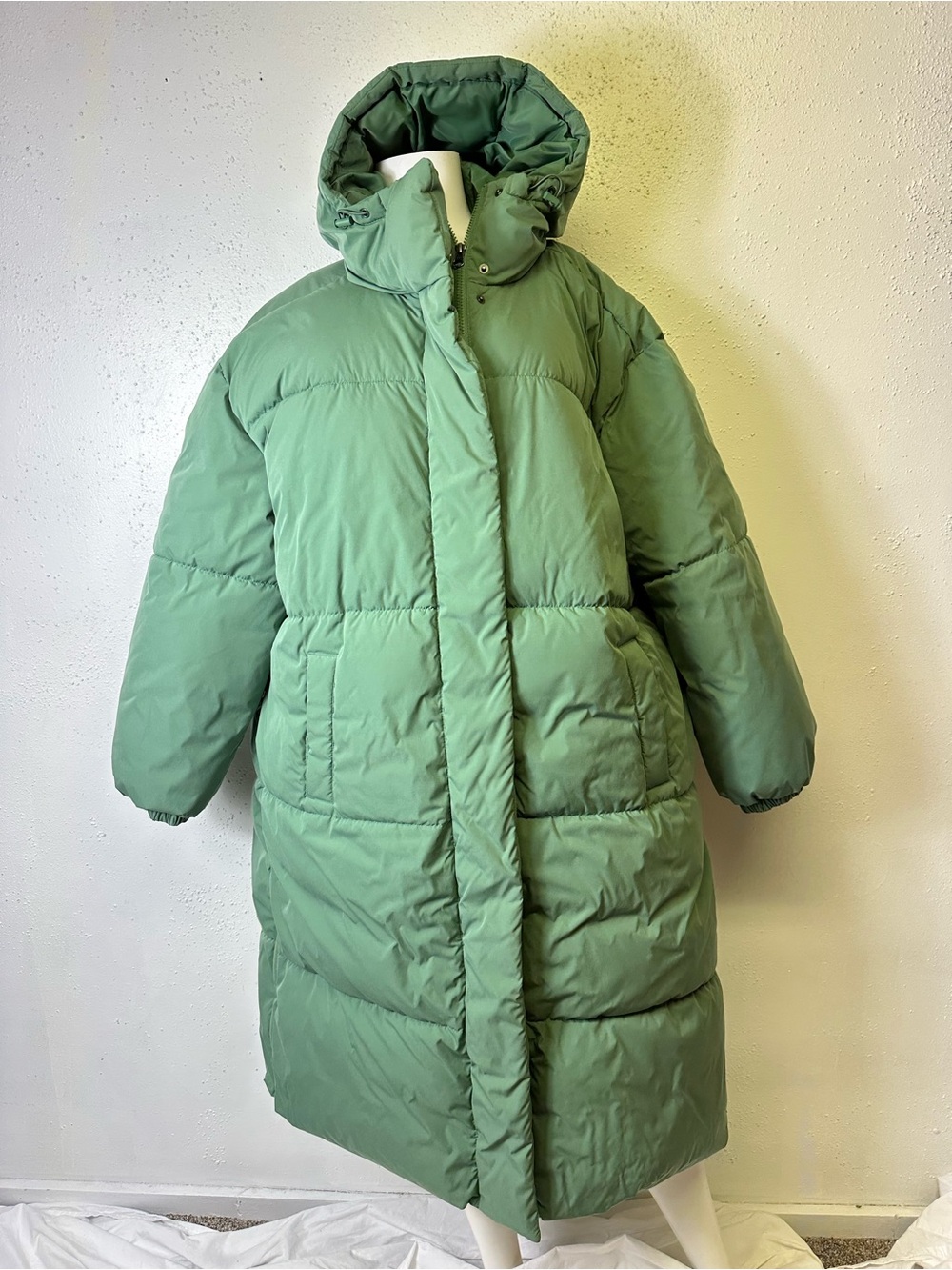 Amazon Essentials Sage Green Long Puffer Coat with Hood 3X
